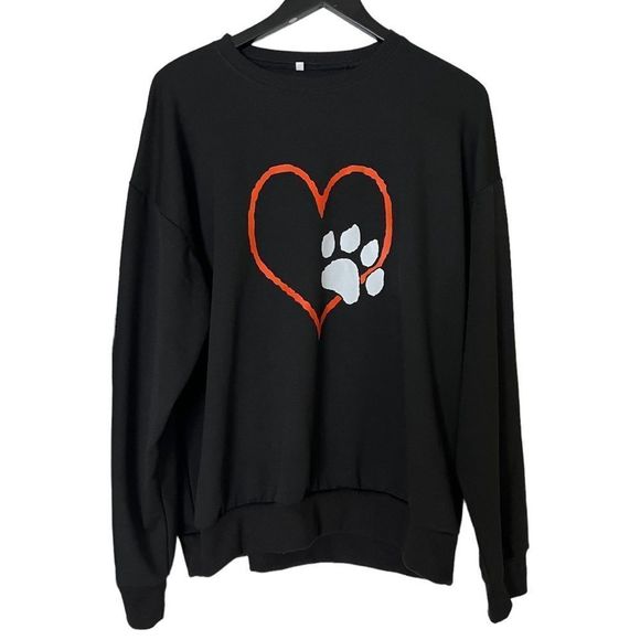 🐾 Paw Print & Hearts 💕 Long Sleeved Sweatshirt - Picture 1 of 5